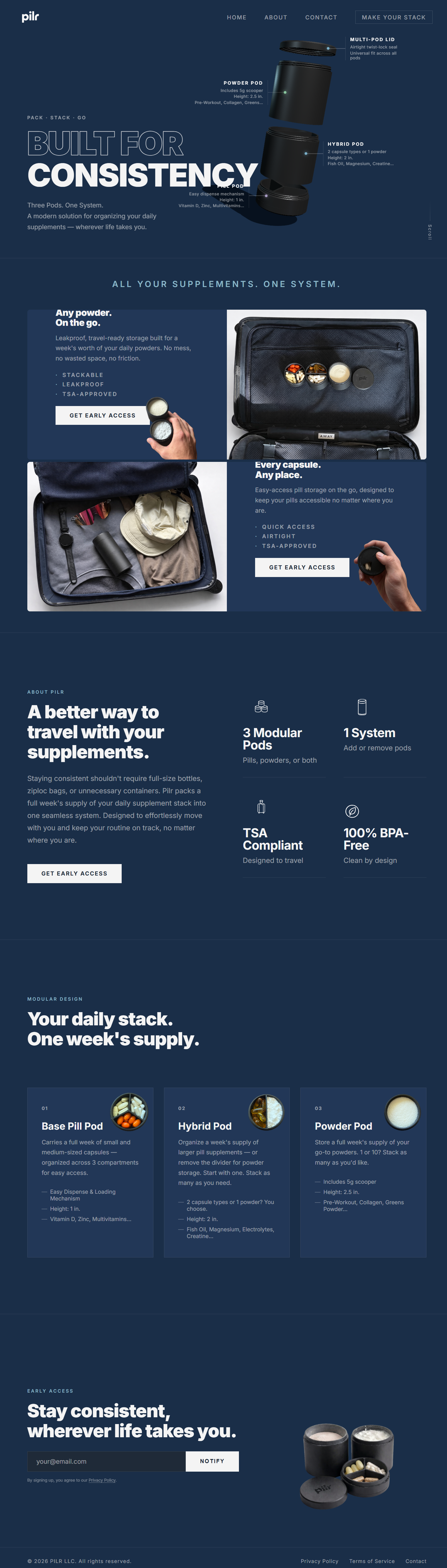 Pilr website after the WombatCrafts redesign