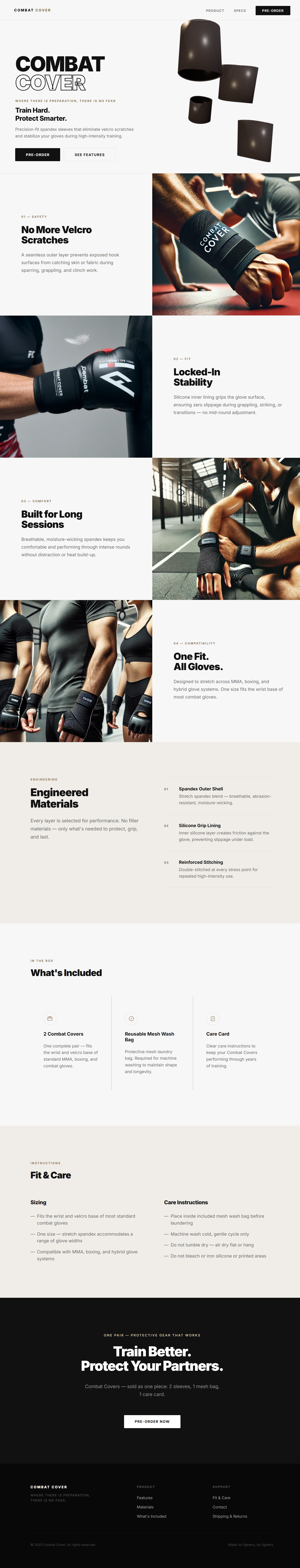 Combat Covers website preview