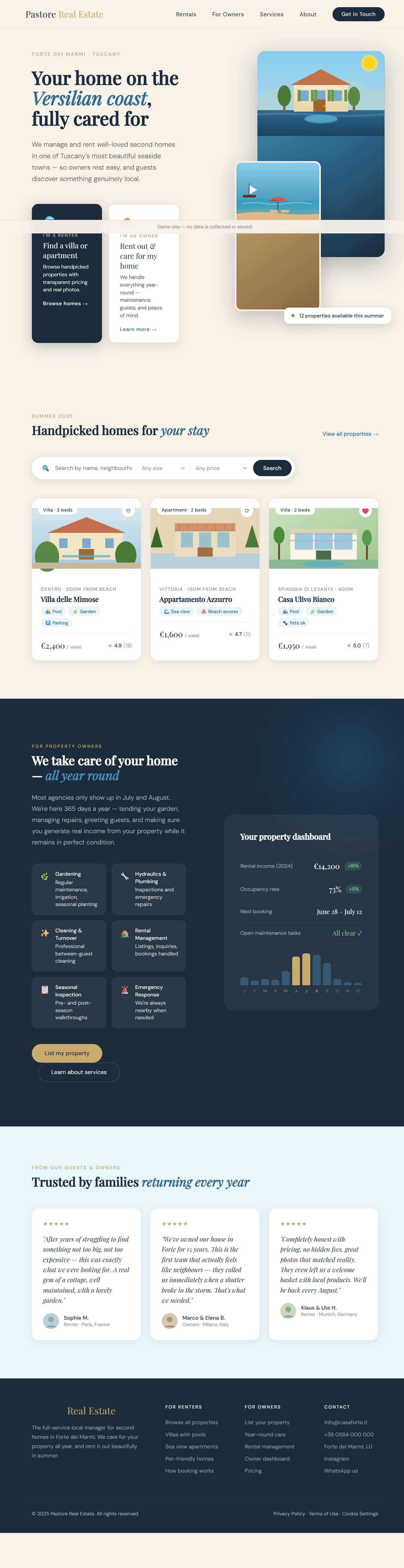 Real estate website demo preview